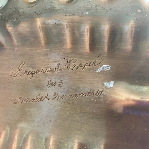 VINTAGE GREGORIAN COPPER Candleholder Candlesticks Double Cup CANDELABRA - Picture 8 of 8